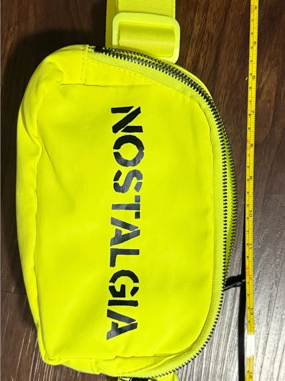 Nostalgia Neon Yellow Crossbody Pouch with Black Logo